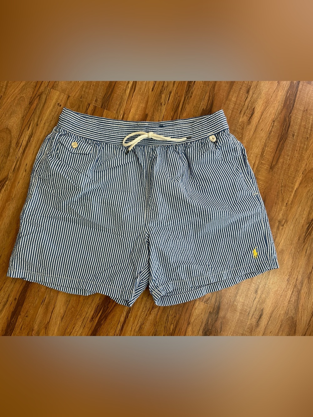 Polo Ralph Lauren Traveler Pinstripe Board Shorts Swim Trunks Men’s XL